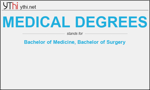 What does MEDICAL DEGREES mean? What is the full form of MEDICAL DEGREES?